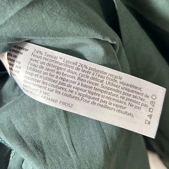 Eileen Fisher Teal Lightweight Short Sleeve Tencel Blouse Sz L - Picture 7 of 8